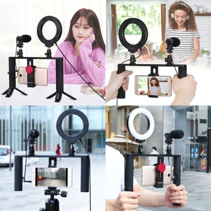 Набор блогера Puluz 4in1 (ring light, mount, phone holder, microphone) (PKT3028) изображение 8