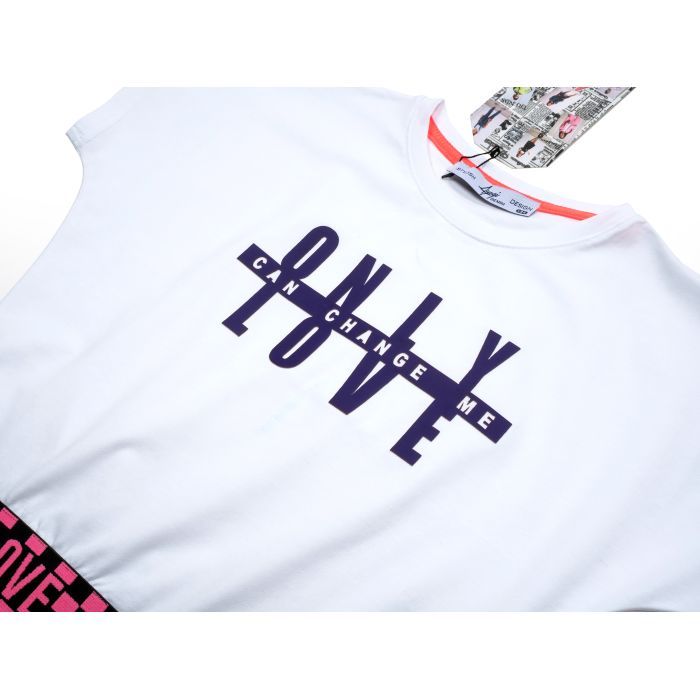Футболка дитяча A-Yugi укорочена (4114-146-white) зображення 3