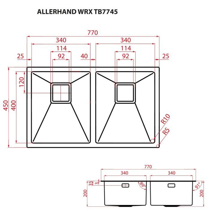 Мийка кухонна Weilor ALLERHAND WRX TB7745 зображення 9