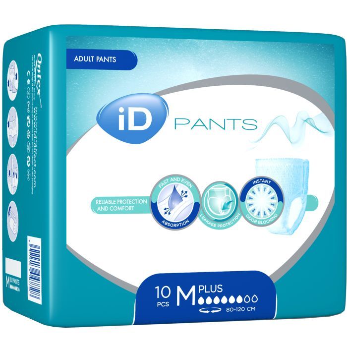 Подгузники для взрослых ID Plus M трусы 10 шт (5411416047728) изображение 2