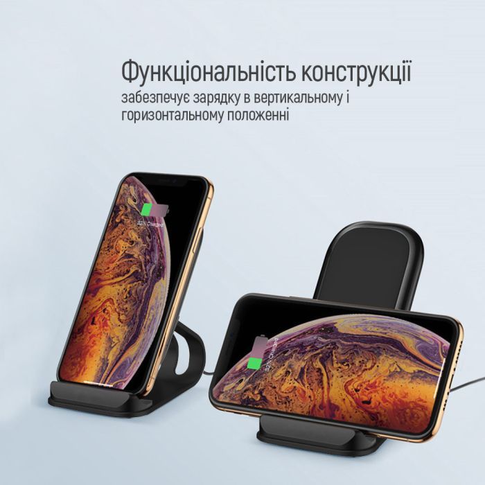 Зарядний пристрій ColorWay Wireless Stand 15W Black (CW-CHW31Q-BK) зображення 6