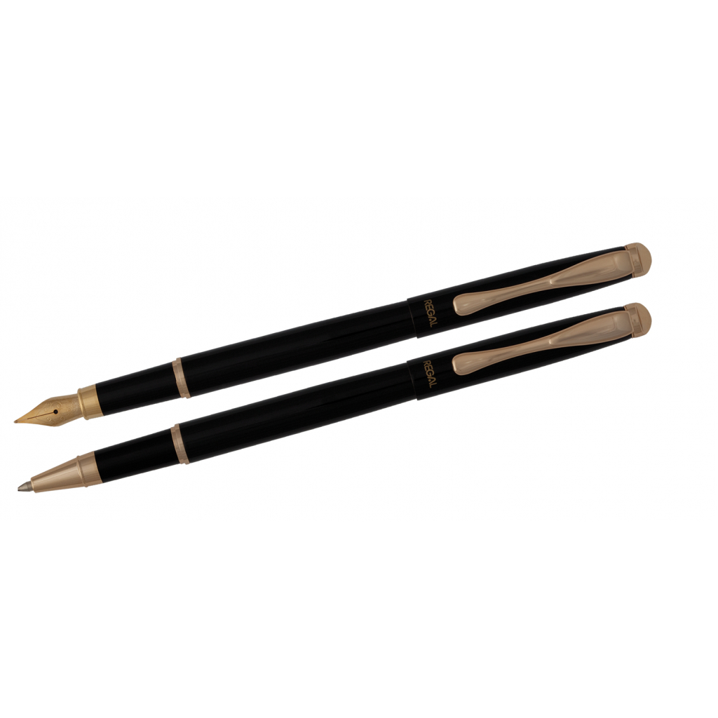 Ручка пір'яна Regal набір перо + ролер в подарунковому футлярі Чорний (R12223.L.RF) зображення 2