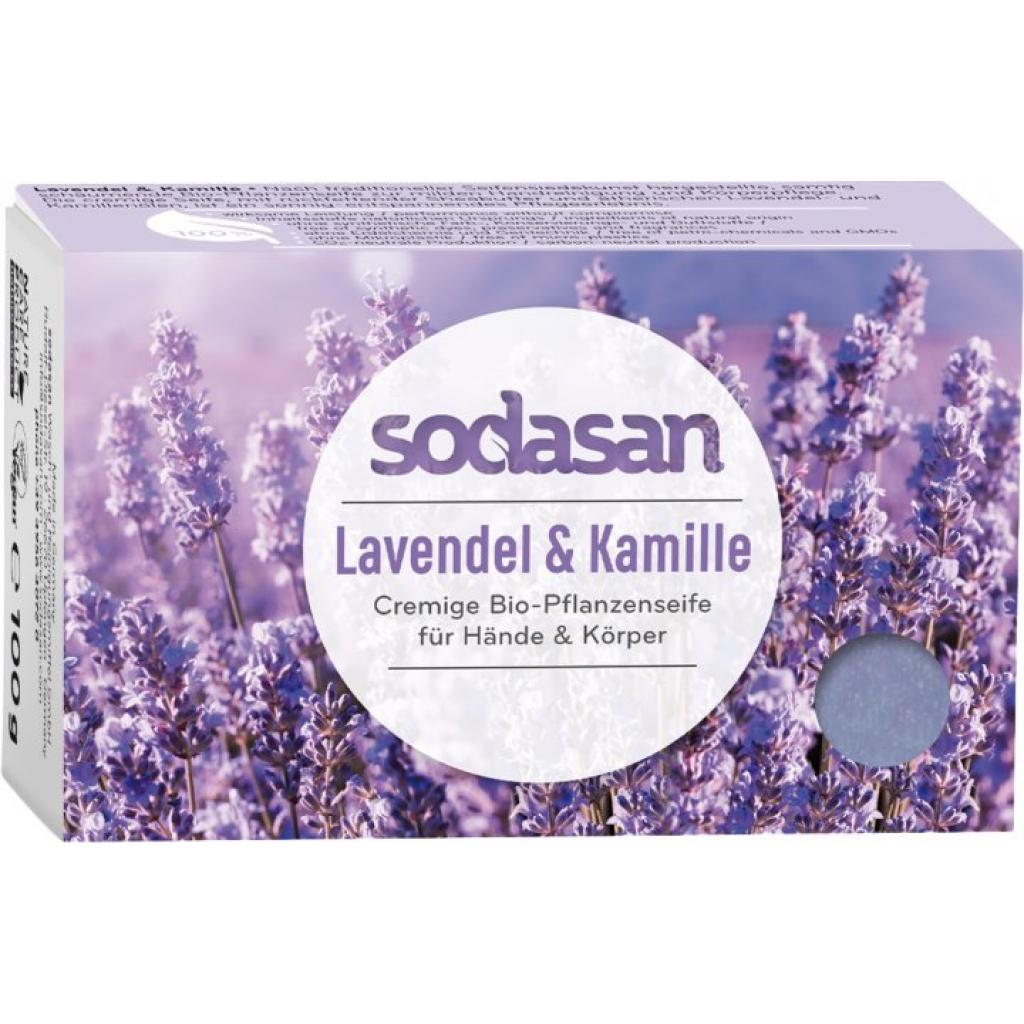 Твердое мыло Sodasan Органическое успокаивающее Лаванда-Ромашка 100 г (4019886190015)