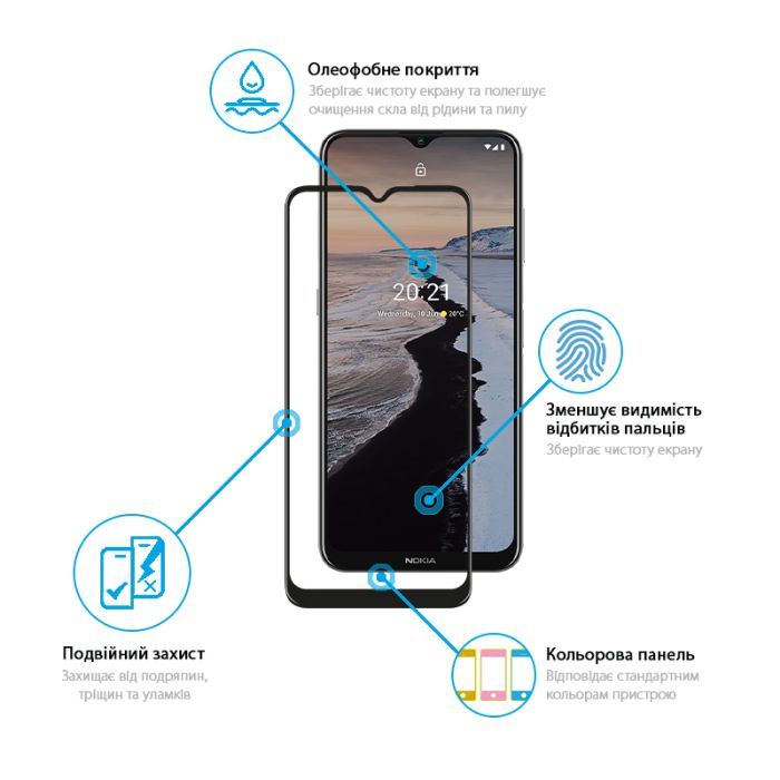 Стекло защитное Global Full Glue Nokia G10/G20 (1283126512360) изображение 3