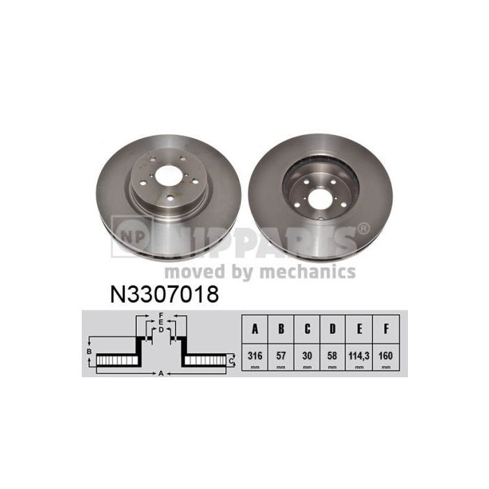 Тормозной диск Nipparts N3307018