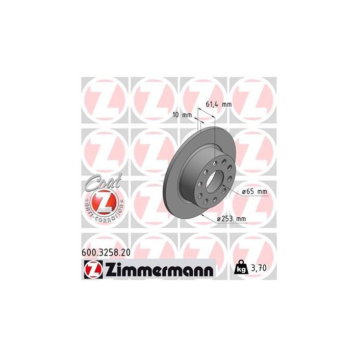 Гальмівний диск ZIMMERMANN 600.3258.20