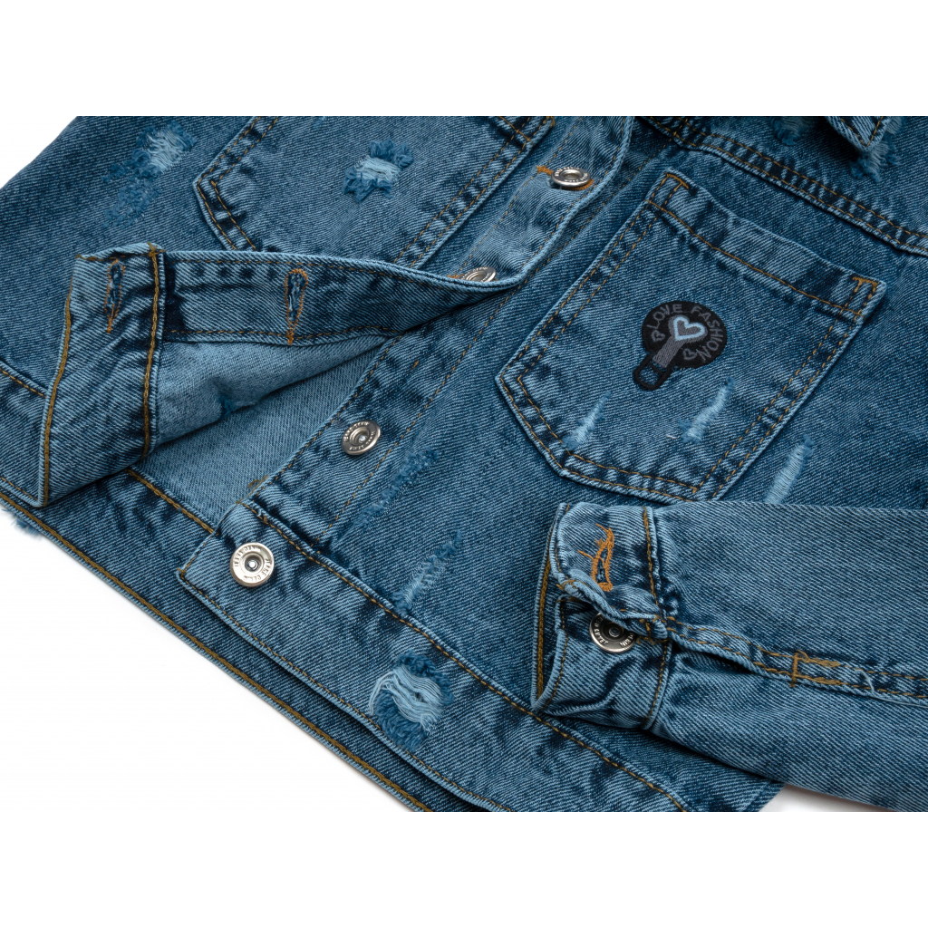 Пиджак Toontoy джинсовый с потертостями (6108-140G-blue) изображение 4