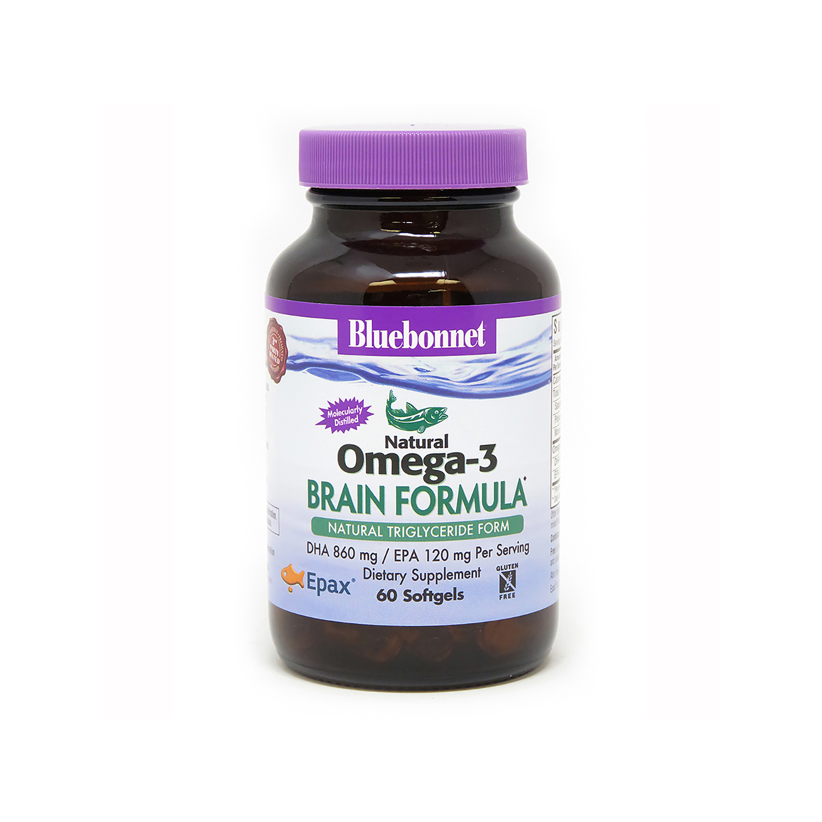 Жирные кислоты Bluebonnet Nutrition Омега-3 Формула для Мозга,  Omega-3 Brain Formula, 60 желат (BLB0944)