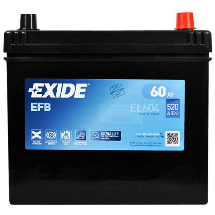 Акумулятор автомобільний EXIDE START-STOP EFB 60A (EL604)