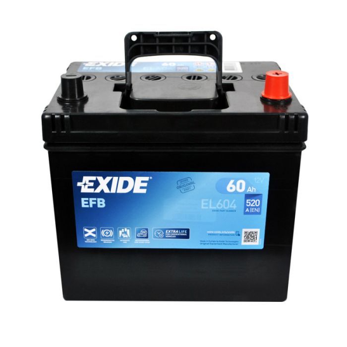 Акумулятор автомобільний EXIDE START-STOP EFB 60A (EL604) зображення 2