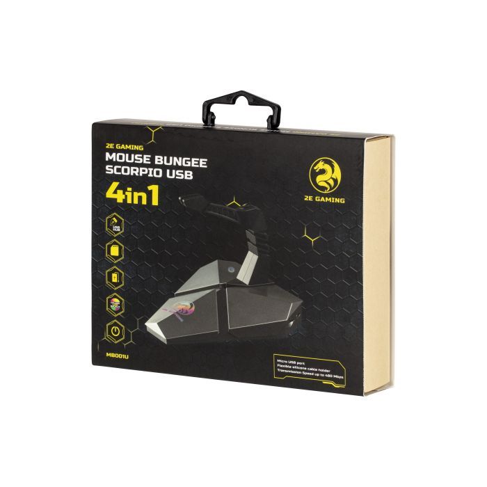 Держатель для кабеля 2E GAMING Mouse Bungee Scorpio USB Silver (2E-MB001U) изображение 3 Держатель для кабеля 2E GAMING Mouse Bungee Scorpio USB Silver (2E-MB001U) изображение 3