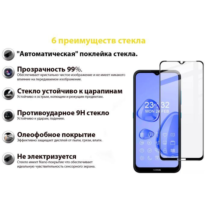 Скло захисне BeCover Nokia 1.4 Black (706902) зображення 3