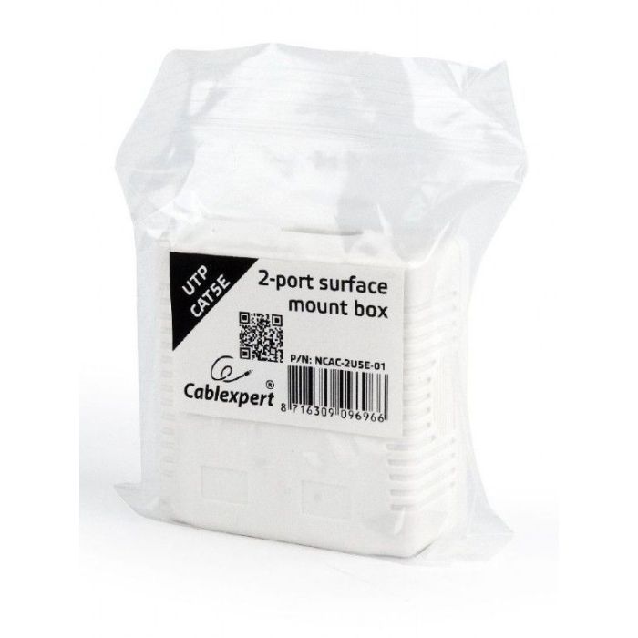 Компьютерная розетка Cablexpert RJ45x2 UTP, cat.5e (NCAC-2U5E-01) изображение 3