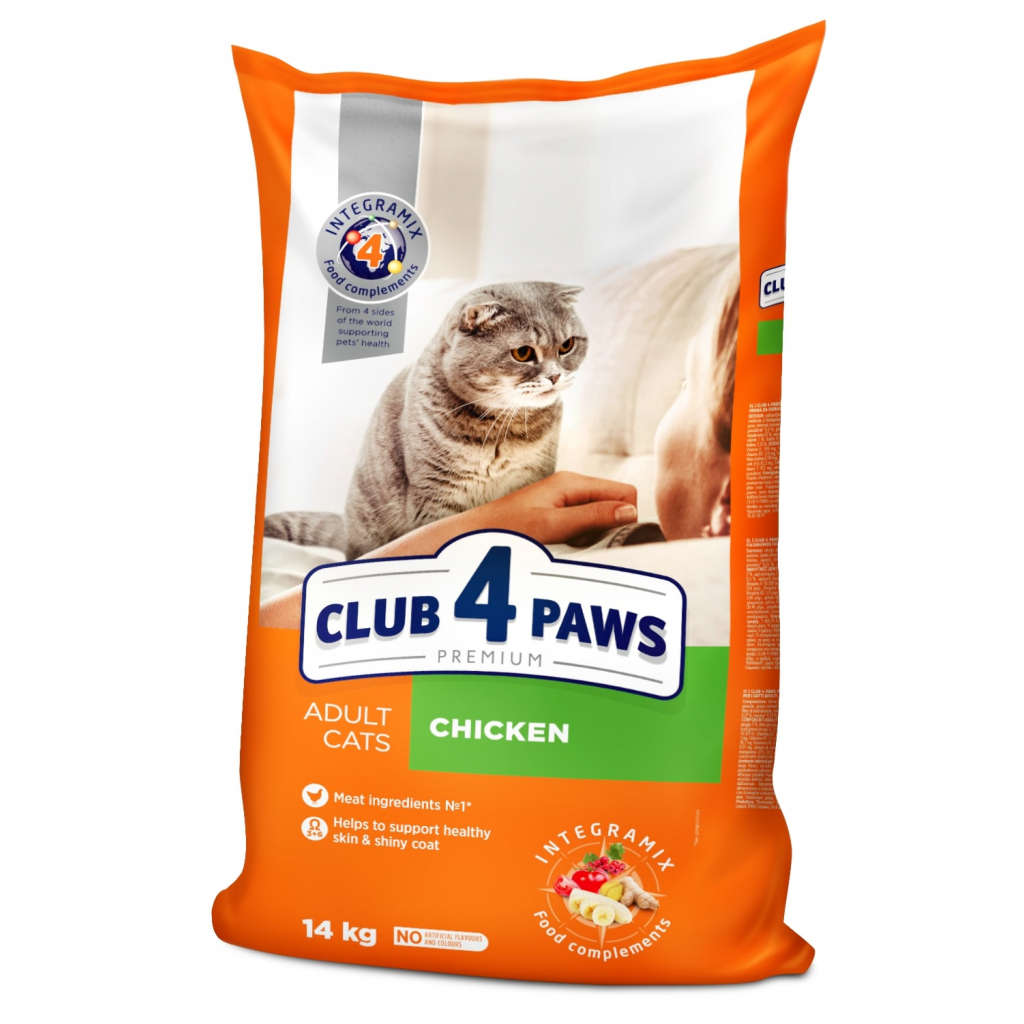 Сухой корм для кошек Club 4 Paws Премиум. Со вкусом курицы 900 г (4820083909139)