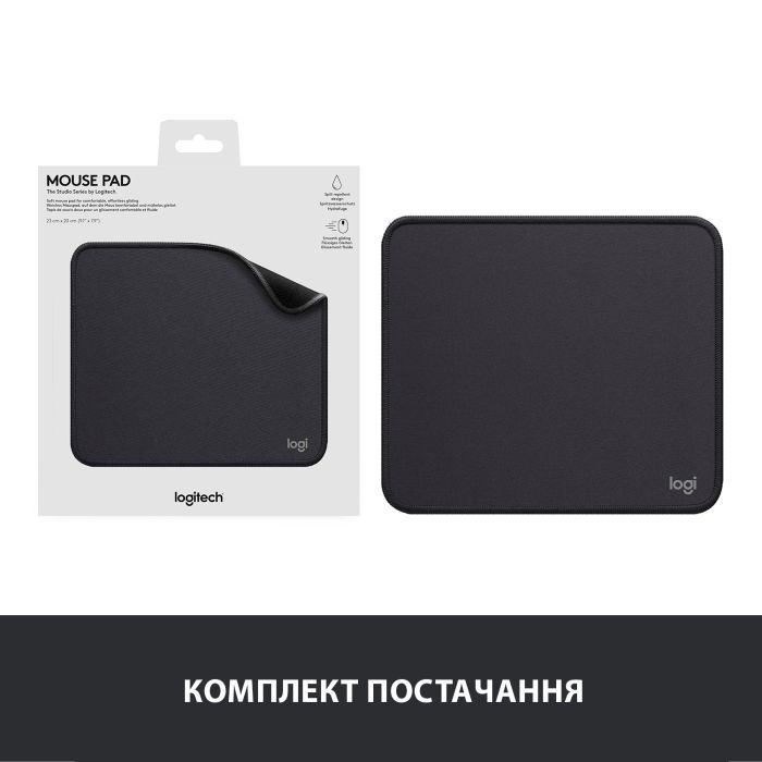 Килимок для мишки Logitech Mouse Pad Studio Series Graphite (956-000049) зображення 8