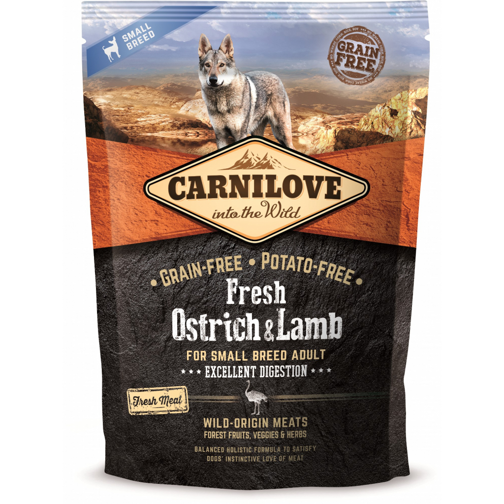 Сухий корм для собак Carnilove Fresh Ostrich and Lamb for Small Breed Dogs 1.5 кг (8595602527472)
