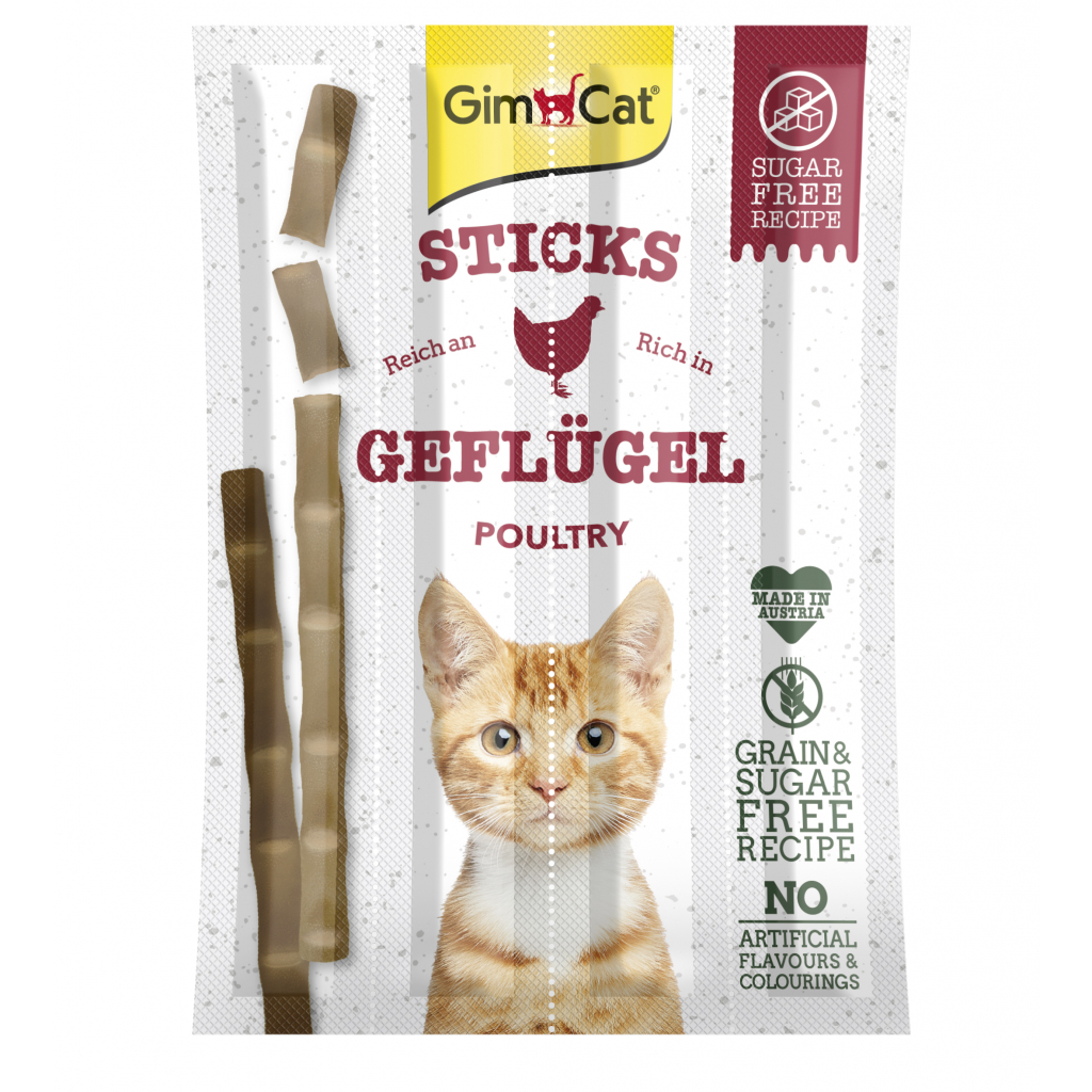 Лакомство для котов GimCat Мясные палочки с мясом птицы grain-free 4 шт (4002064400167)