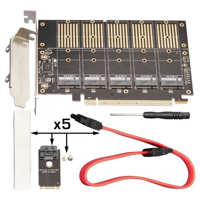 Контроллер Frime PCI-E-5xM.2 (B Key) WCH382L (ECF-PCIEtoSSD010) изображение 7
