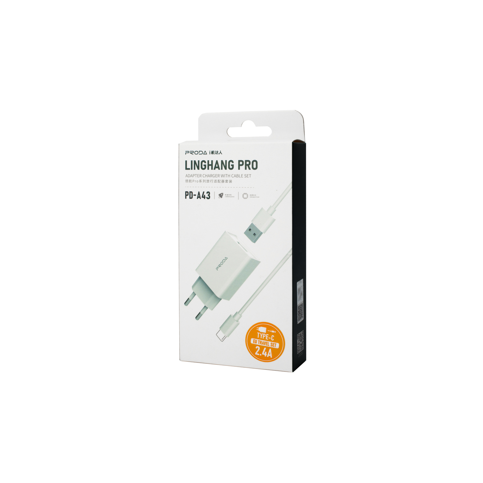 Зарядний пристрій Proda USB 2,4A + USB Type-C cable (PD-A43a-WHT) зображення 5