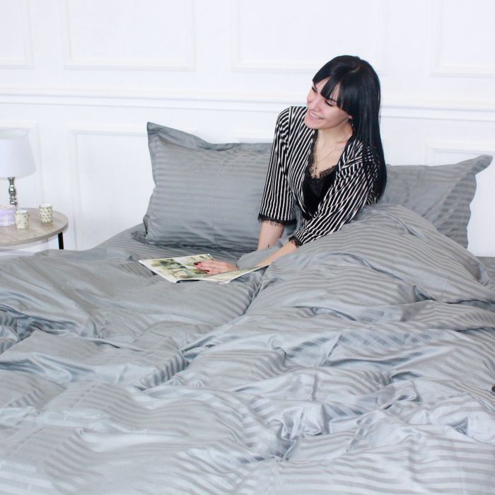 Постільна білизна MirSon Satin 30-0010LightGray 160х220 Сімейний (2200005251171) зображення 7