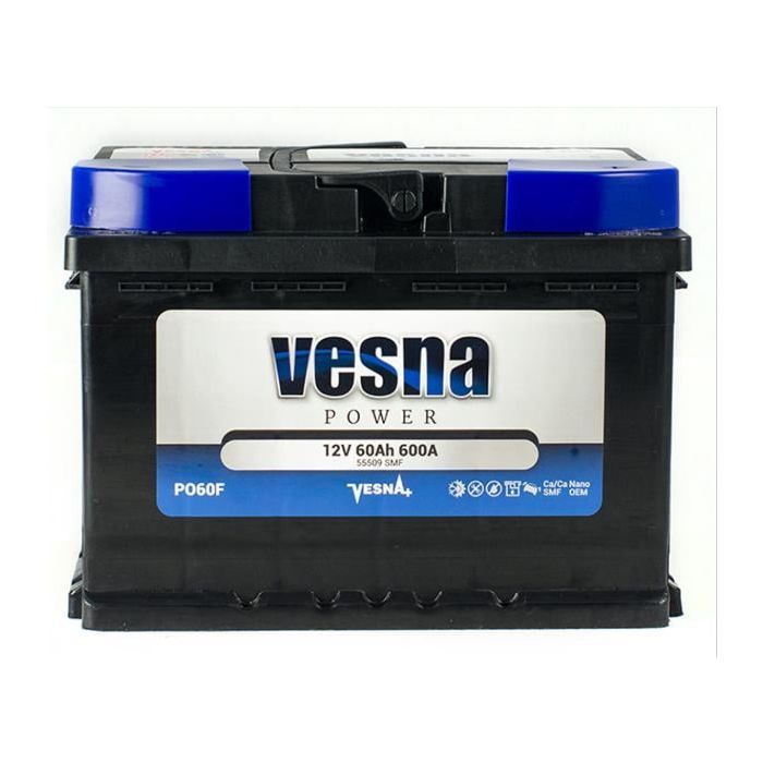Аккумулятор автомобильный Vesna 60 Ah/12V Power Euro (415 262)