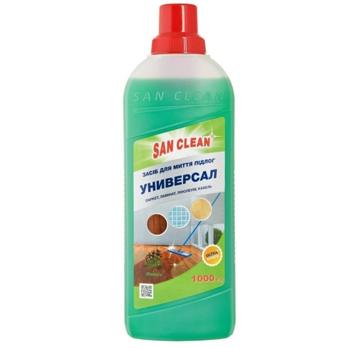 Средство для мытья пола San Clean универсал Хвоя 1 кг (4820003543818)