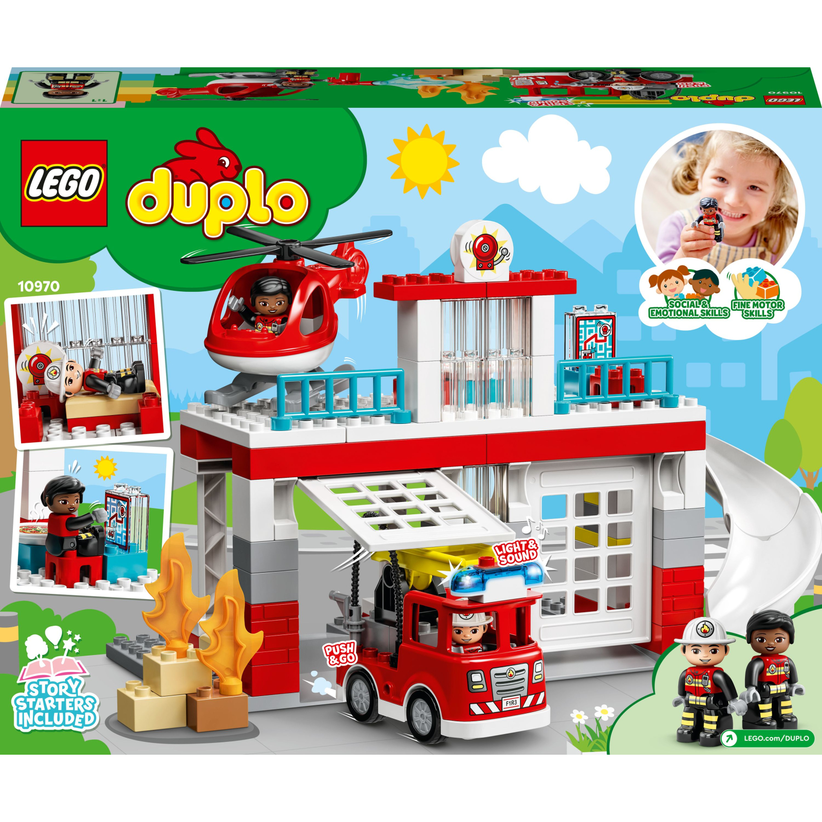 Конструктор LEGO DUPLO Town Пожарная часть и вертолет 117 деталей (10970) изображение 9