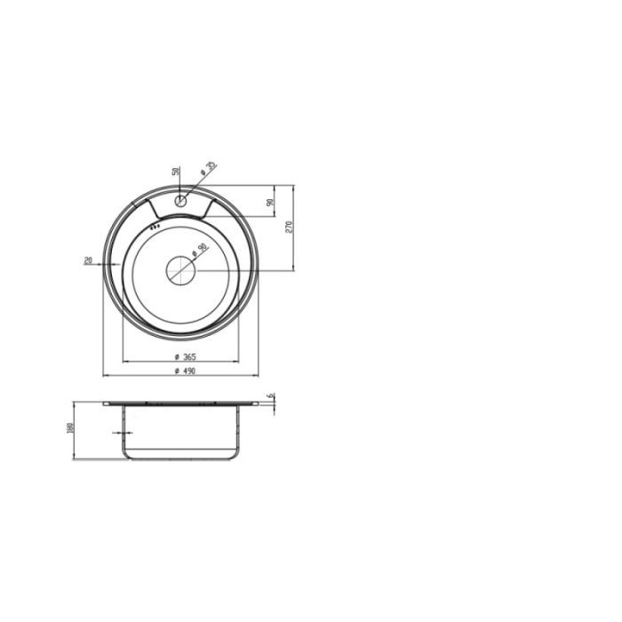Мойка кухонная Kroner Dekor-490 08180 (CV022765) изображение 2
