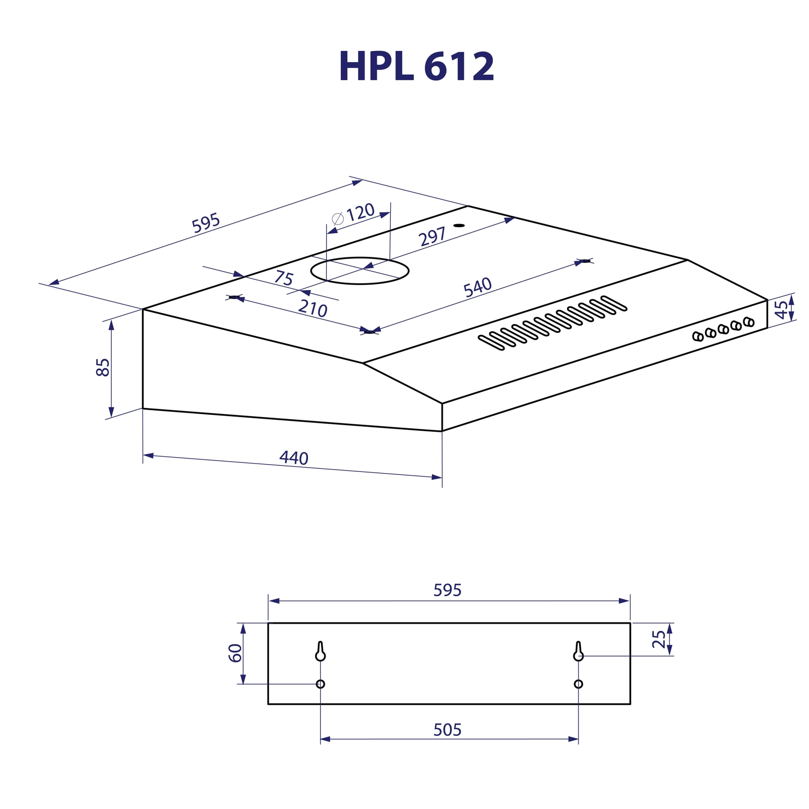 Витяжка кухонна Minola HPL 612 WH зображення 11