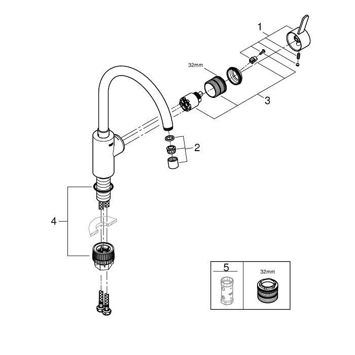 Смеситель Grohe QuickFix 31494001 (CV030572) изображение 4