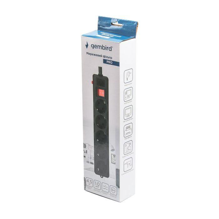 Сетевой фильтр питания Gembird SPG5-G-15B-PRO изображение 4