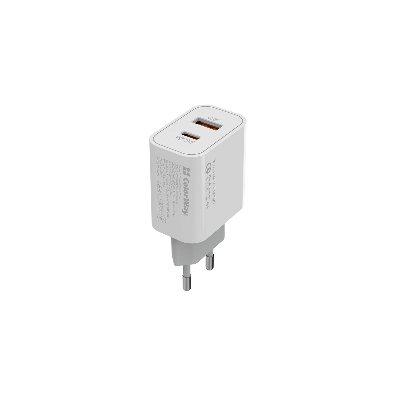 Зарядное устройство ColorWay PD Port PPS USB (Type-C PD + USB QC3.0) (30W) (CW-CHS037PD-WT) изображение 8