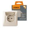 Розетка Videx BINERA 1ая с заземлением и крышкой кремова (VF-BNSK1GС-CR) изображение 4