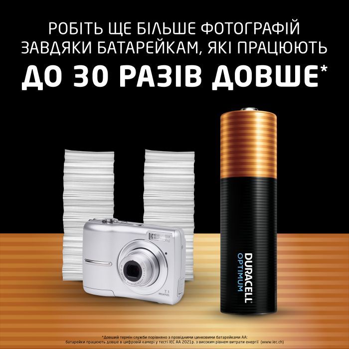 Батарейка Duracell Optimum AA лужні 4 шт. в упаковці (5015595) зображення 5