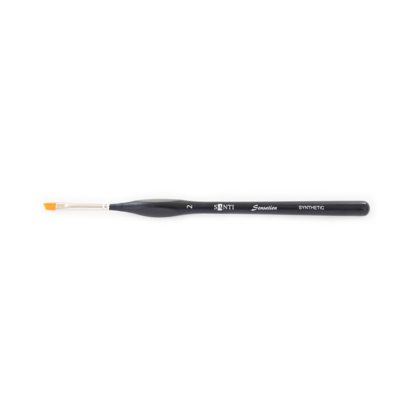 Кисточка для рисования Santi синтетика Sensation, короткая ручка с изгибом, угловая, №2 (310745)