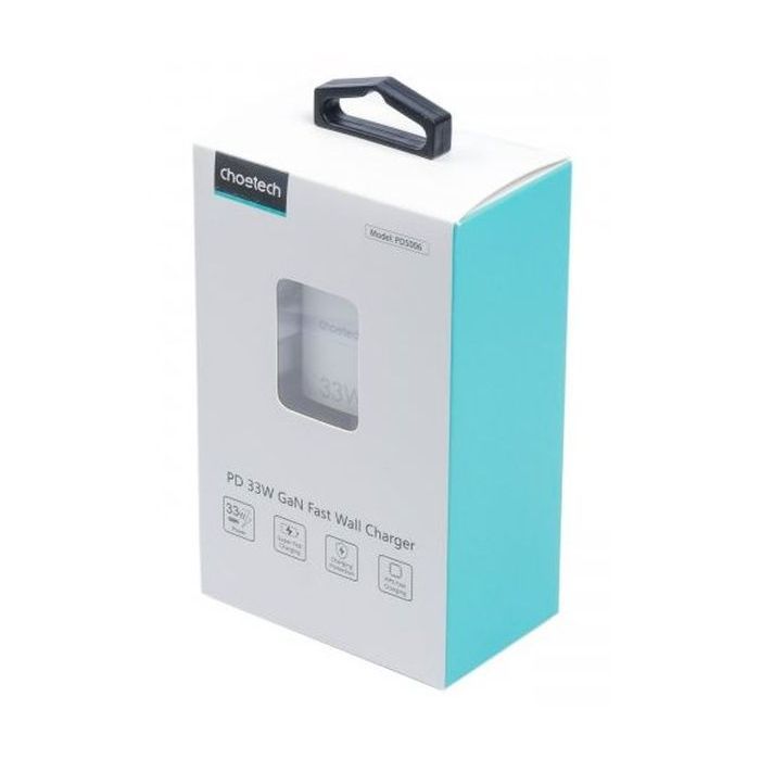Зарядний пристрій Choetech GaN USB-A/USB-C 33W QC3.0/PD/PPS (PD5006-EU-WH) зображення 3