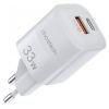 Зарядний пристрій Choetech GaN USB-A/USB-C 33W QC3.0/PD/PPS (PD5006-EU-WH)