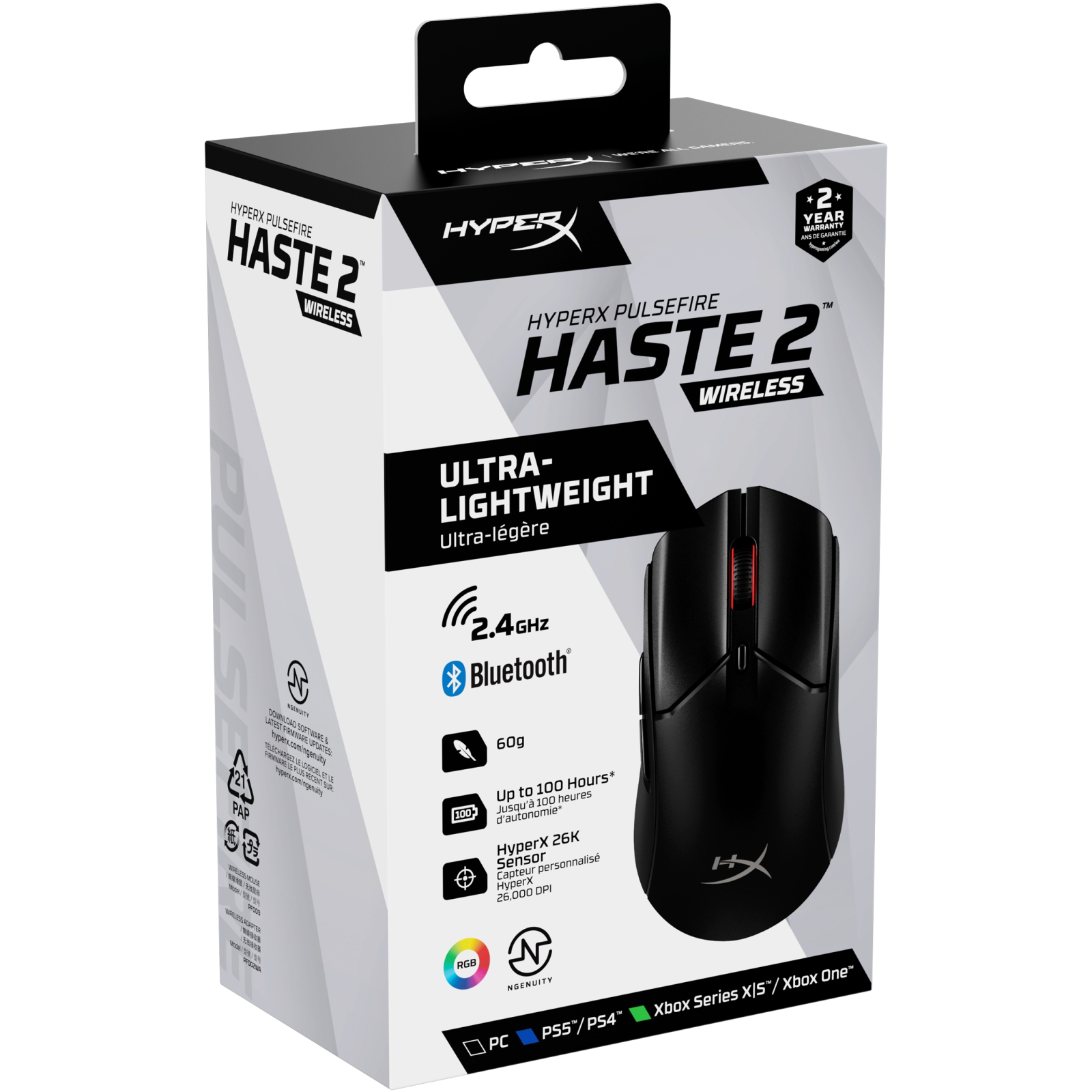 Мишка HyperX Pulsefire Haste 2 Wireless White (6N0A9AA) зображення 10