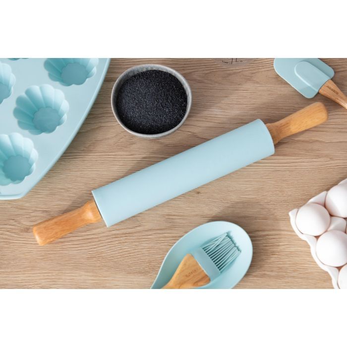 Качалка Ardesto Tasty baking 43,5 см Silicon/Wood Tiffany Blue (AR2323T) зображення 2