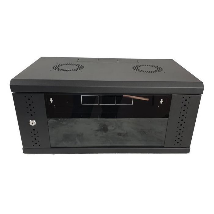 Шкаф настенный Eserver 4U 19" 600х350х284 (Ш*Г*В), стекло, чёрная (ES-Е435B) изображение 2
