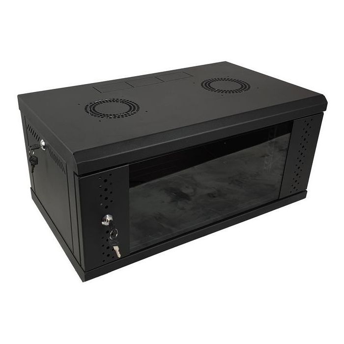 Шкаф настенный Eserver 4U 19" 600х350х284 (Ш*Г*В), стекло, чёрная (ES-Е435B) изображение 3