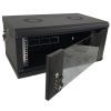 Шкаф настенный Eserver 4U 19" 600х350х284 (Ш*Г*В), стекло, чёрная (ES-Е435B)