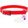 Ошейник для животных WAUDOG Glamour с QR паспортом Д 22-30 см красный (32483)