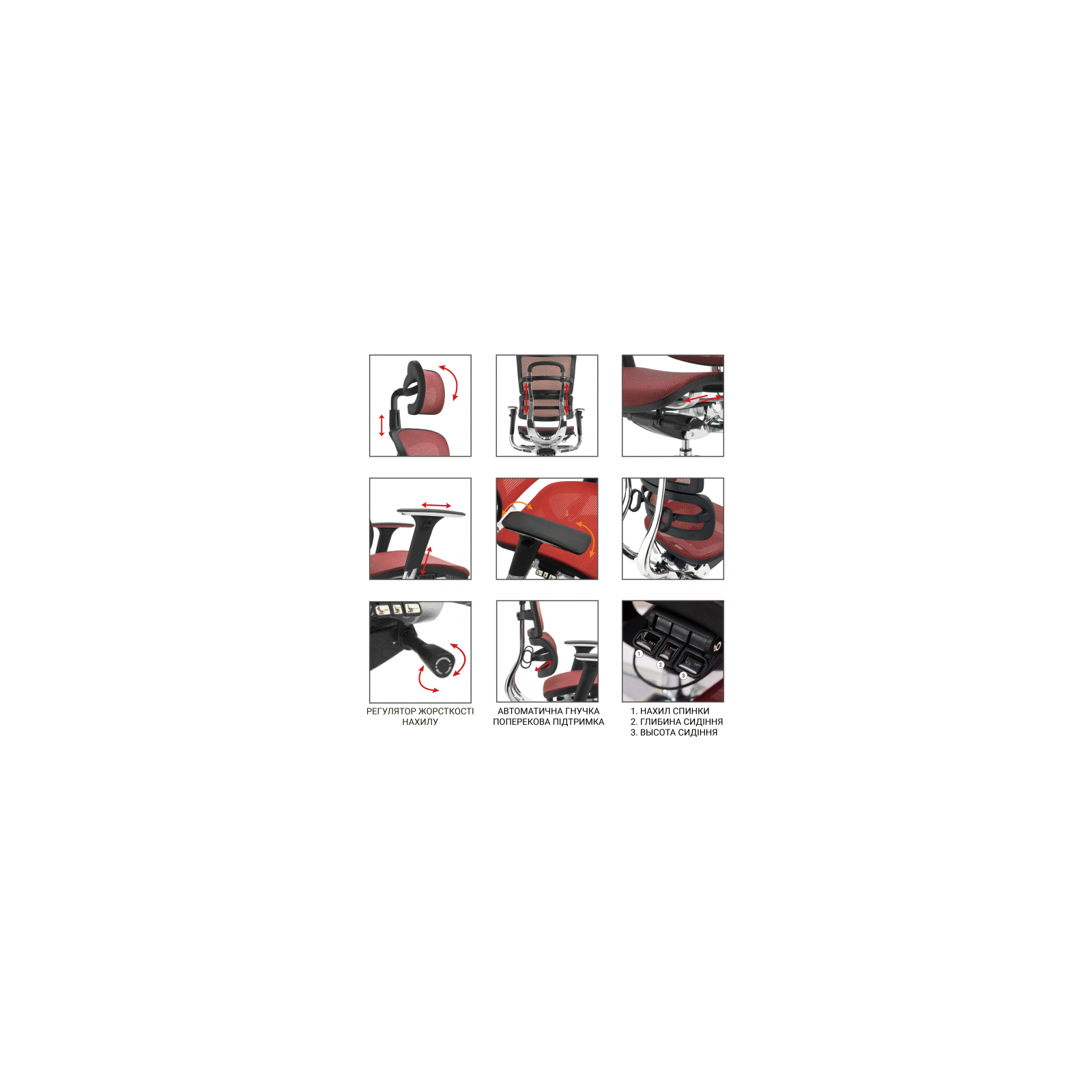 Офісне крісло GT Racer X-815L White/Red (X-815L White/Red (W-52)) зображення 9