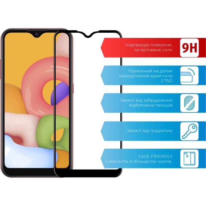 Скло захисне ACCLAB Full Glue Samsung A01 (1283126508493) зображення 2