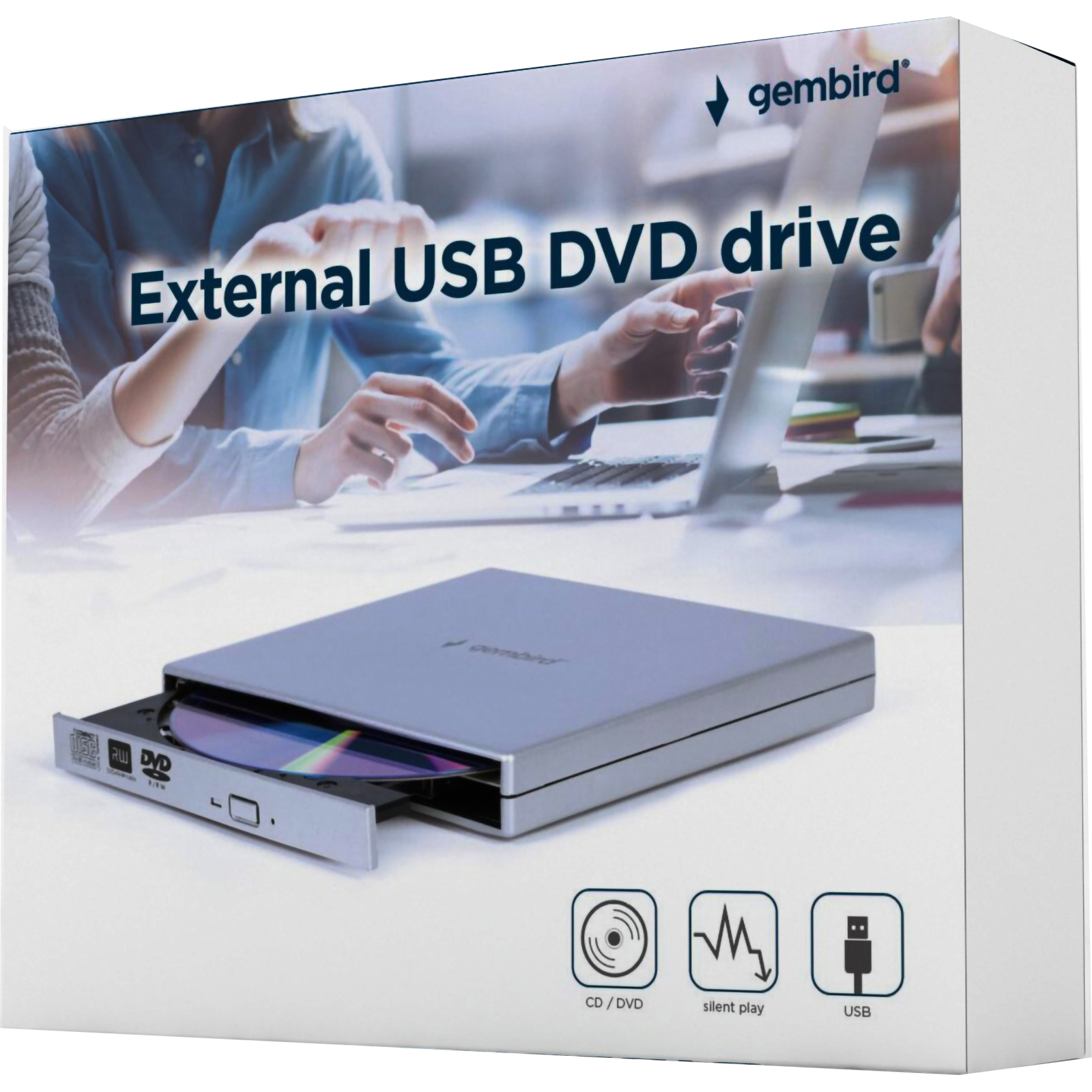 Оптичний привід DVD-RW Gembird DVD-USB-02-SV зображення 5