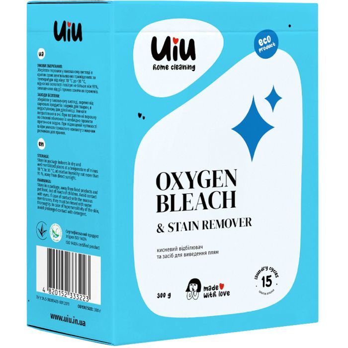 Средство для удаления пятен UIU Oxygen Bleach & Stain Remover 300 г (4820152333223)