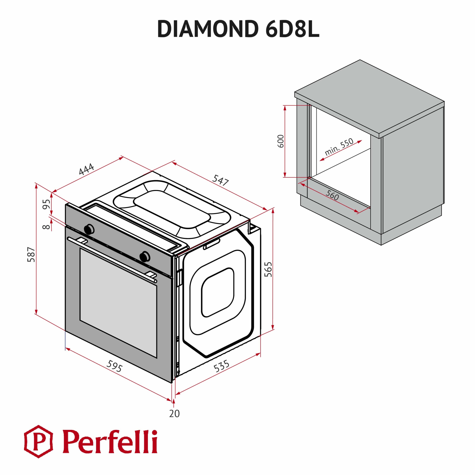 Духовой шкаф Perfelli DIAMOND 6D8L INOX изображение 15
