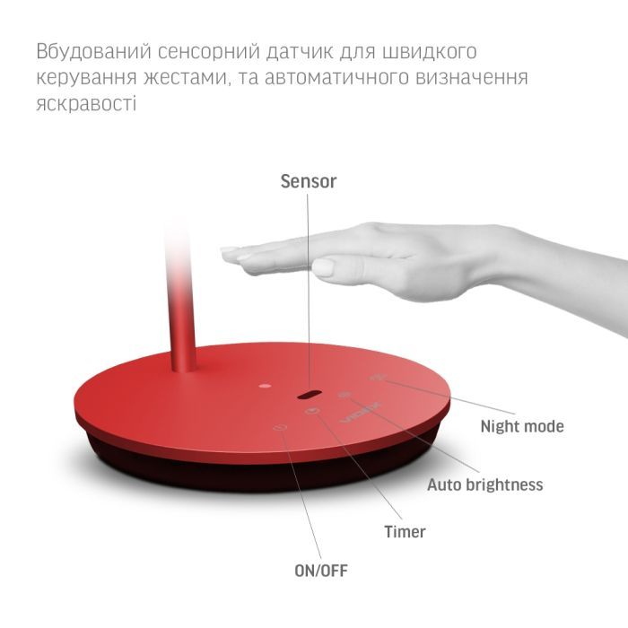 Настольная лампа Videx VL-TF15R 20W 4100K 220V red (26431) изображение 7