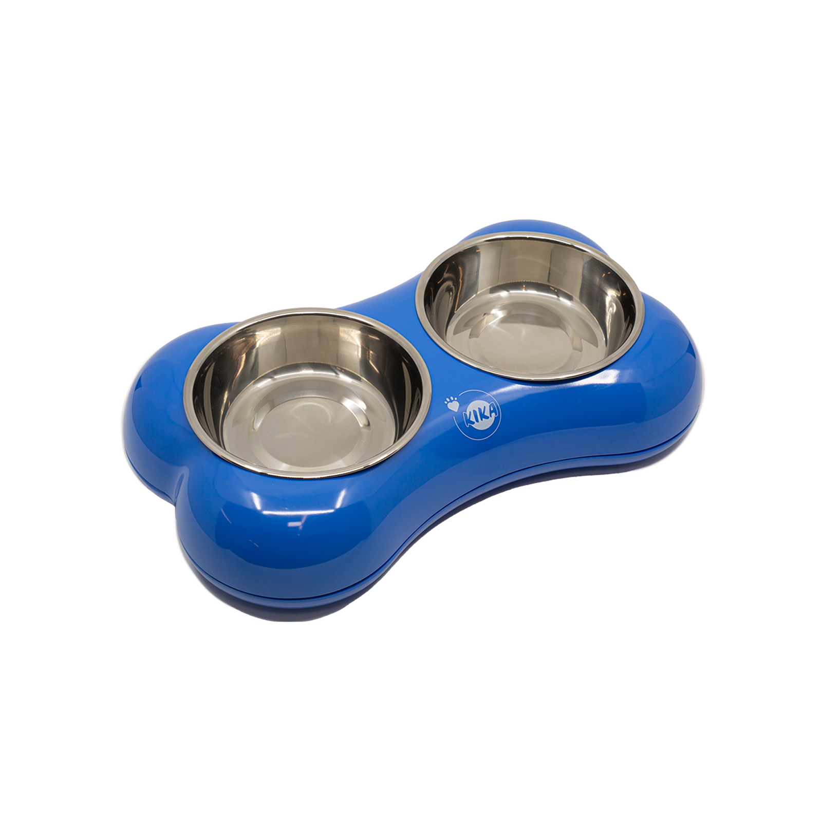 Посуда для собак KIKA Миска BONE SHAPE двойная M синяя (SDML991082AMM)
